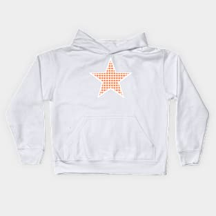 Orange and White Gingham Star Kids Hoodie